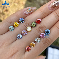 Diamant VVS créé en laboratoire, taille brillant rond, couleurs rose, jaune, rouge, bleu, violet, gris, noir, vert, pierre de moissanite en vrac
