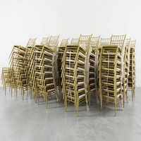 Chaises Chiavari empilables rapides en or brossé pour banquets commerciaux, réceptions de mariage et événements de gala – Chaises en fer et acier doré