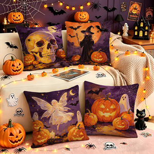 Halloween-themed Linen Knitted Cartoon <b>Throw</b> Pillows Scary Party Decorations <b>Chair</b> Cushions Living Room Sofas Pumpkin Hotel - Product Image 1