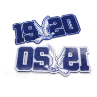 Vente en gros OEM ODM bleu royal 11 pouces Zeta Phi Beta 1920 personnalisé chenille brodé 3D fer patchs paillettes décoration pour chapeau