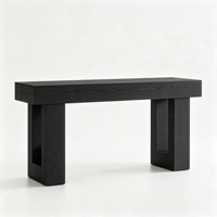 Tables consoles de 63 pouces de long pour l'entrée, grande table de canapé derrière le canapé, table d'entrée en bois noir pour le couloir