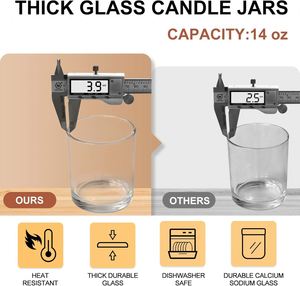 Frascos Transparentes Vacíos de 6 OZ para Hacer Velas, Frascos de Vidrio Grueso con Tapas de Bambú - Product Image 2