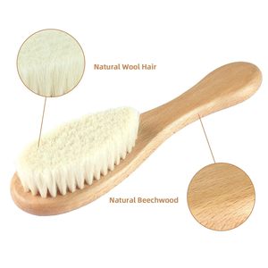 Cepillo de madera iónico ovalado para bebé con cerdas suaves, diseño de paleta, cómodo al tacto, mango de madera de haya para baño y lavado corporal - Product Image 5