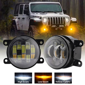 ไฟตัดหมอก LED MMR ขนาด 3.5 นิ้ว 7LED เลนส์ LED 35W 6500LM 12V สีเหลืองอำพัน/สีขาว ไฟเดย์ไลท์ DRL สำหรับรถยนต์ ไฟหน้าสำหรับขับขี่ อุปกรณ์ตกแต่ง - Product Image 3