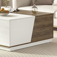 Date 0.8m Chêne Blanc Patchwork Table Basse Minimaliste Moderne Salon Meubles Maison Table Basse