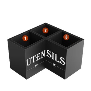 Organiseurs de cuisine, boîte de rangement pour ustensiles en bois, organisateur de couverts multifonctionnel pour comptoir, profondeur 8-11,9 pouces - Product Image 1