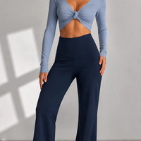 Pantalon de yoga évasé taille haute pour femme, leggings bootcut effet push-up, sans démarcation visible, extensible dans les 4 sens, sensation seconde peau, pantalon d'entraînement OEM
