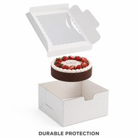 Scatola per Torte Personalizzata con Finestra Trasparente, Confezione Pieghevole in Carta per Pasticceria con Finestra Visibile in PET per Dessert di Compleanno