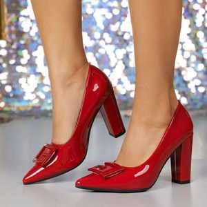 2026 New Design Pointed Toe Patent Leather square Buckle Women's Shoes Sexy 9.5cm High Heels <b>Pumps</b> - Product Image 5