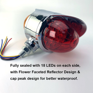Nueva Luz de señal de giro de sandía de 36 LED de doble cara con visera cromada, lámpara de camión LED de revolución de doble color auxiliar de <span class=keywords><strong>7</strong></span> pulgadas - Product Image 4