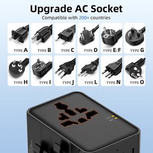 Worldplug Ultimo Adattatore da Viaggio 3AC Gan 70W Caricatore Multipresa Internazionale Universale con Funzione <span class=keywords><strong>Apple</strong></span> Find My - Product Image 6