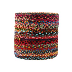 Most Selling Jute Ottoman Pouffe Handmade Round Floor Cushion <b>Footrest</b> for Boho Home Decoration Available For Sale - Product Image 1