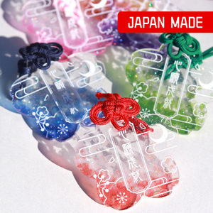 Acrylic Omamori Lucky Charm Cherry Blossom Petals Glitter Clear Colorful Spring Bag Accessory Gift Custom Japan Made OEM ODM - Product Image 2