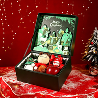 Boîte cadeau 3D pop-up de Noël, en papier simili cuir, boîte surprise de luxe pour Noël, pour emballer des chocolats, des fruits, des cadeaux de fête