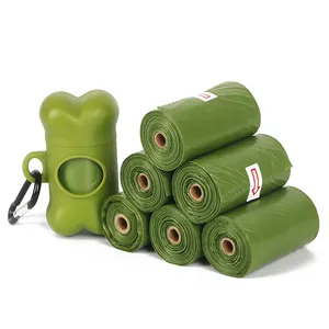 Sacs à déjections canines compostables parfumés neutralisant les odeurs, imprimés sur mesure, biodégradables, en rouleaux, vente en gros - Product Image 3