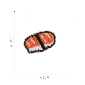 Bestseller Japanisches Essen-Thema Kaviar Sashimi Lachs Sushi Pizza Hamburger Donut Bier Design Aufbügelbare Stickerei-Patches - Product Image 2