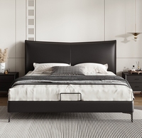 Offre Spéciale de meubles modernes de luxe pour chambre à coucher King Size Lit en cuir minimaliste de qualité avec cadre en bois massif pour usage domestique