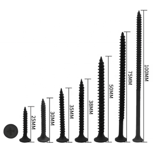 Tornillos para Paneles de Yeso, Tornillos Negros, Fabricante de Tornillos, 3.5X25mm 6X1\", Rosca Fina y Gruesa, Tornillos Autorroscantes para Paneles de Yeso - Product Image 2