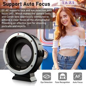 Adaptateur d'objectif Viltrox EF-M1 M4TF avec mise au point automatique pour objectifs Canon EF EF-S vers appareils photo M4/3 GH5 GH4 GX85 <span class=keywords><strong>Olympus</strong></span> E-M5 II E-<span class=keywords><strong>M10</strong></span> III BMCC - Product Image 3