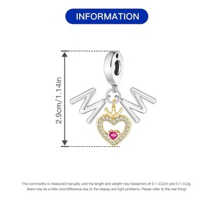 This lovely white brass pendant adopts a warm family themed design ideal for DIY jewelry crafting and holiday gift giving - Product Image 5