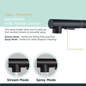 Robinet de cuisine en acier inoxydable avec douchette extractible, mitigeur monocommande eau chaude et froide - Product Image 3