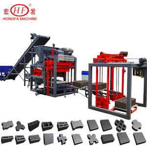 QT4コンクリート中空ブロック製造機 小型手動式 380V/220V 建築レンガ製造機 PLC制御生産ライン - Product Image 2