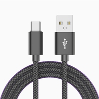 Cable de Datos de Nailon con Carga Rápida USB Tipo-C 5A/6A, Compatible con Teléfonos Móviles iPhone, Personalizable, Venta al Por Mayor, Comercio Transfronterizo