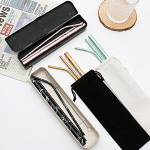 Pailles à boire réutilisables, en acier inoxydable 304, métallique, Logo, personnalisé, avec étui et brosse, nouveauté, livraison gratuite - Product Image 3