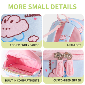 Mochila Escolar Infantil con Diseños de Conejo y Oso, Muestra Gratuita, Producción de Neopreno, para Niños y Niñas de 3 a 6 Años, Dibujos Animados para Exteriores - Product Image 5