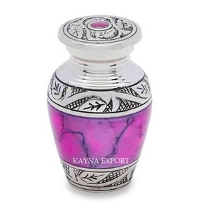 Venta al por mayor de urnas de recuerdo brillantes de fuego rojo aluminio mini urnas grabadas únicas para cenizas de cremación para bebés - Product Image 2