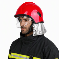Casque de pompier en acier inoxydable avec bande réfléchissante jaune/rouge, protection du cou, classe A/B, durable, personnalisable