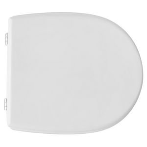 Asiento de Inodoro en Forma de V, Plástico Blanco, 50.5 cm de Largo, 37.5 cm de Ancho, para Baño - Product Image 1