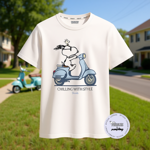 <strong>Snoopy</strong> Chilling With Style <strong>T</strong>-<strong>Shirt</strong> White Unisex Adult Size M - Product Image 2