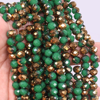 Perles en verre de cristal facettées AB rouges/bleues/vertes/jaunes, en stock usine, faible MOQ, perles rondelles brillantes plaquées pour la fabrication de bijoux DIY