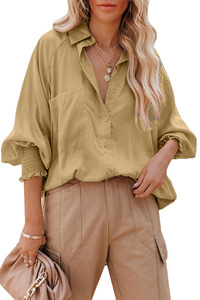 2023 Frühling Frauen White Stripe Langarm Button Down Bluse Shirt Tops für Frauen - Product Image 5