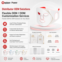 Máscara Facial de Terapia de Luz LED de 7 Colores Magique Power Professional, Máscara Facial de Silicona con Luz Roja