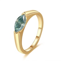 Vente en gros Bague de couple en argent sterling 925 Bijoux fins Bague de fiançailles en diamant Moissanite oeil de cheval 1carat pour femme