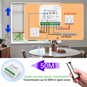 Interrupteur de rideau sans fil 433 MHz, télécommande 5 canaux, récepteur RF 110V 220V 10A pour <span class=keywords><strong>volet</strong></span> <span class=keywords><strong>roulant</strong></span>, store, porte de garage - Product Image 2