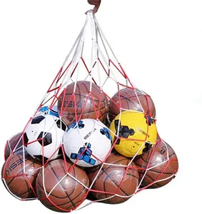 ציוד נייד חיצוני ספורט כדורגל כדורסל כדורעף כדור שק לשאת נטו ניילון מודגש אחסון תיק