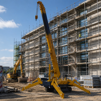 Mini-grue sur chenilles de dix tonnes, type araignée, avec télécommande sans fil pour les opérations de levage et de manutention dans les espaces confinés