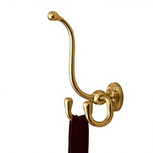 Golden Brass Cloth Hook Hardware Items For Home Cupboard <b>Shelve</b> Door <b>Mounted</b> Decorative Luxury Hooks For Cloth Towel Holder - Product Image 1