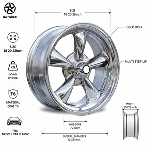 Jantes Chrome 5 branches Torq Thrust Deep Dish 18 20 22 pouces pour Muscle Car – Vente en gros directe usine OEM ODM - Product Image 4