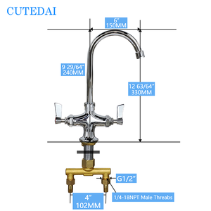 ก๊อกทองเหลืองแบบคอห่านพร้อมหัวคอห่านสำหรับห้องครัวด้ามเดียวหมุนได้ - Product Image 2