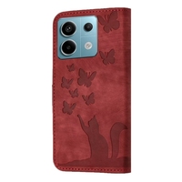 Casing ponsel kulit Flip emboss kucing kupu-kupu 5G, casing penutup ponsel kulit lipat harga murah grosir untuk Xiaomi Redmi Note 13 Pro