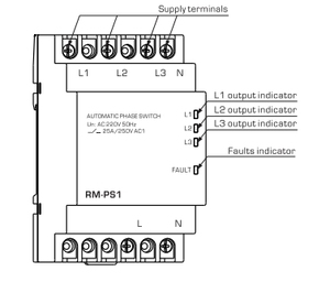 Reletek สวิตช์เลือกเฟสอัตโนมัติ RM-<span class=keywords><strong>PS1</strong></span> AC3 * 220V ปิดผนึกแรงดันไฟฟ้าตัวควบคุมไมโครคอนโทรลเลอร์การตั้งค่าพารามิเตอร์ตาม - Product Image 3