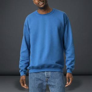 Sweat-shirt à col rond bleu uni pour homme, coupe décontractée, manches longues, pull-over - Product Image 2