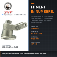 AGRO HUBS Flange intégrée XYYP IL50-120/6T-44-R635 BDM ARMOR pour disque d'herse