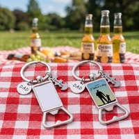Vente en gros d'ouvre-bouteilles porte-clés vierges pour sublimation de logo DIY