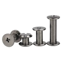 M3 M4 M5 2mm Femelle Mâle En Acier Inoxydable Croix Fendue Dôme Tête Laisse Rivets Reliure Chicago Vis pour Livre Sac À Main