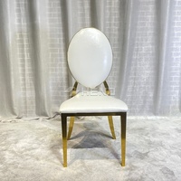 Chaise de banquet et de salle à manger ronde en acier inoxydable doré de haute qualité, style moderne pour mariage et fête, chaises de banquet en métal pour hôtel